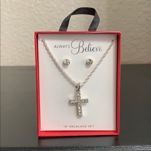Cross Necklace w/ Earrings
